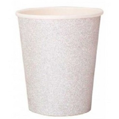 VASO GLITTER PLATA 8 UND