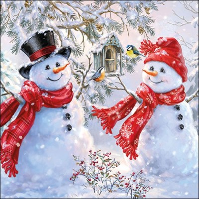 SERVILLETAS NAVIDAD MUÑECOS NIEVE