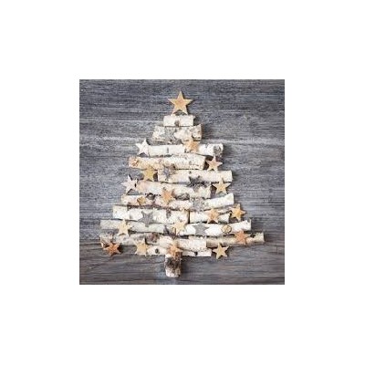 SERVILLETAS NAVIDAD ARBOL MADERA