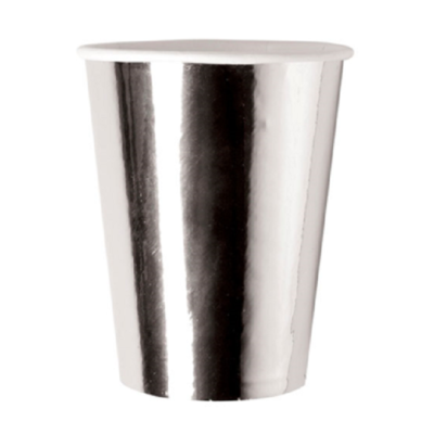 VASO CARTON PLATA 8 UND