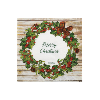 SERVILLETAS NAVIDAD MADERA 16 UND