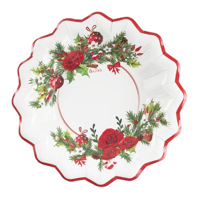 PLATO HONDO NAVIDAD CON ROSAS 8 UND