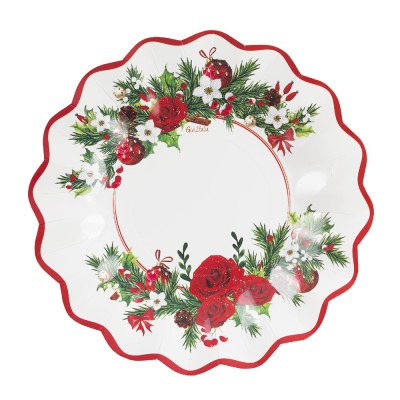 PLATOS 27 CM NAVIDAD CON ROSAS