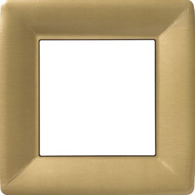 PLATO CUADRADO BORDE ORO 25 CM
