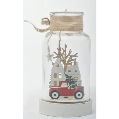 BOTELLA DE VIDRIO CON DECORACION