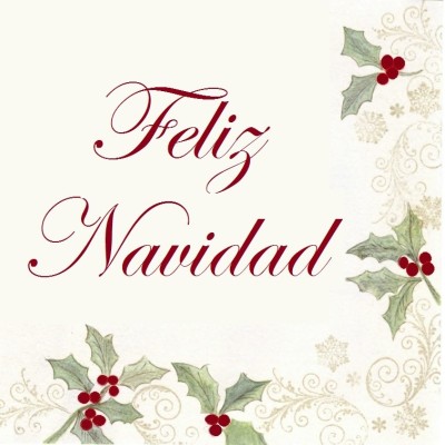 SERVILLETA FELIZ NAVIDAD COLOR CREMA