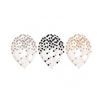 GLOBOS LATEX 22,8CM GOLDEN WISHES 6 UND