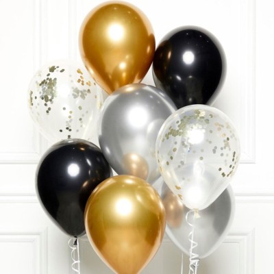 GLOBOS LATEX KIT BOUQUET ORO 10 UND