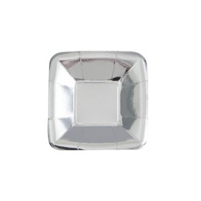 PLATO CUADRADO PLATA 8 UND