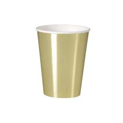 VASOS CARTON ORO 8 UND