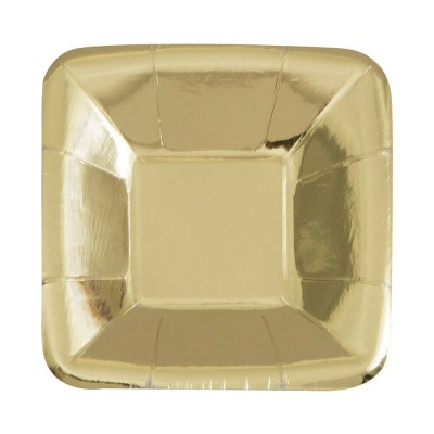 PLATOS CUADRADO ORO 8 UND 12.7 CM