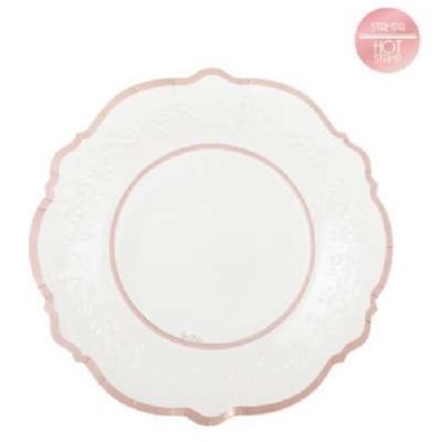 PLATO LIBERTY 21 CM ROSA/ ORO 8 UND