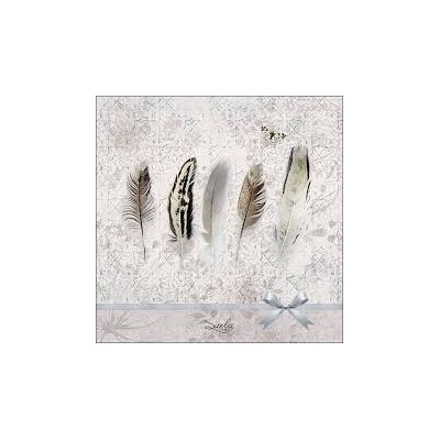 SERVILLETA GRIS PLUMAS  33 CM 20 UND