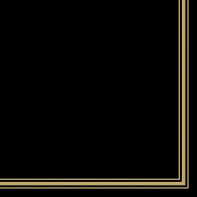 SERVILLETA NEGRA FILO ORO 33 CM 20 UND
