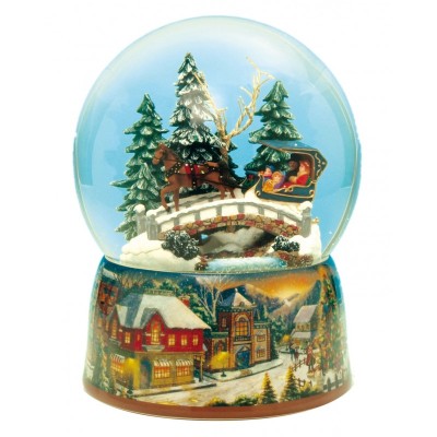 BOLA DE CRISTAL CON TRINEO 20 CM