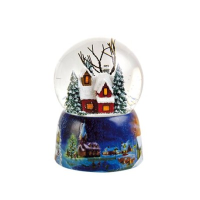 BOLA DE NIEVE 10 CM CASA ILUMINADA