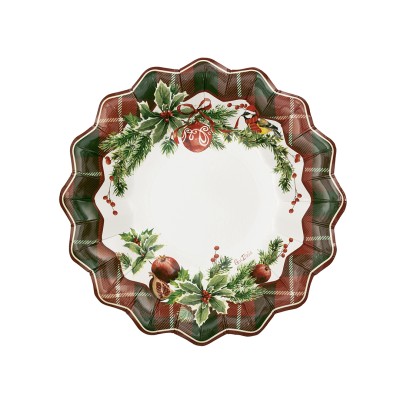 PLATO HONDO TARTAN CHRISTMAS 8 UND