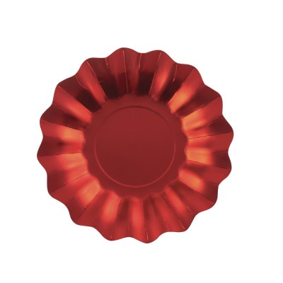 PLATO CARTON ROJO SATIN 21 CM 8 UND