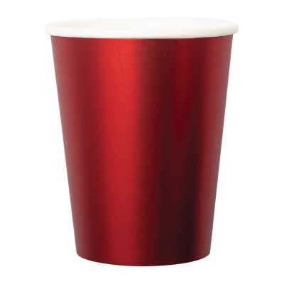 VASOS CARTON ROJO SATIN 250 CC 8 UND
