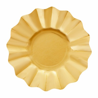 PLATO CARTON ORO SATIN 27 CM 8 UND
