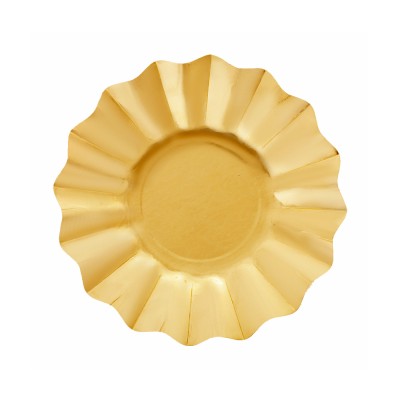PLATO CARTON ORO SATIN 21 CM 8 UND