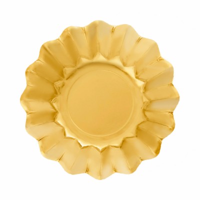 PLATO HONDO ORO SATIN 24 CM 8 UND