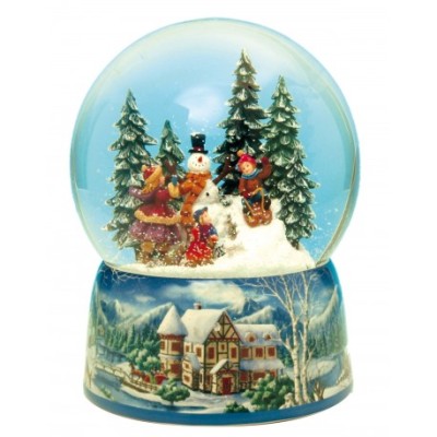 BOLA NIEVE NIÑOS JUGANDO MUÑECO 10 CM