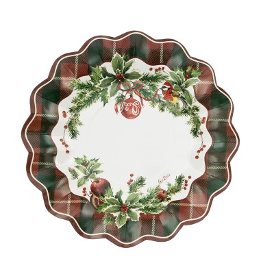 PLATOS 27 CM TARTAN CHRISTMAS 8 UND