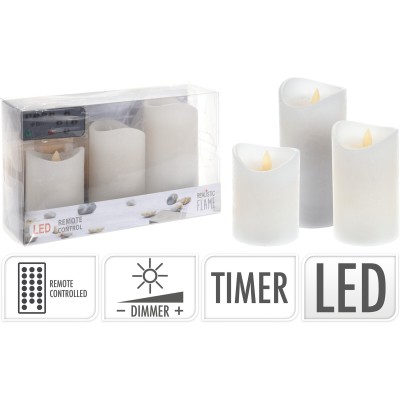 SET 3  VELONES LED CON MANDO