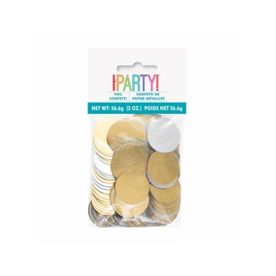 CONFETTI FOIL PLATA Y ORO 56 GR