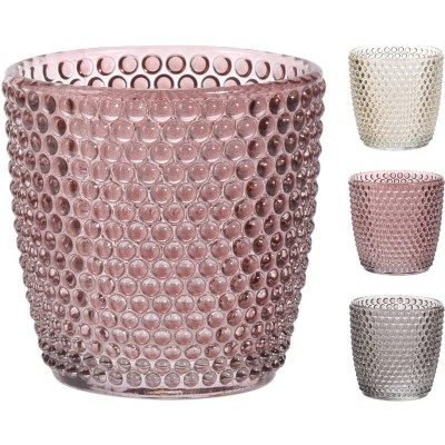 PORTAVELA CRISTAL TONOS ROSAS STDO