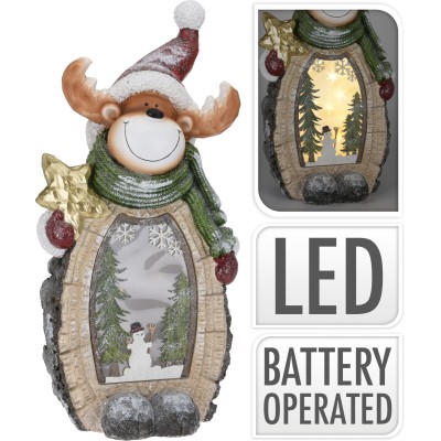 DECORACION RENO CON LED 64 CM