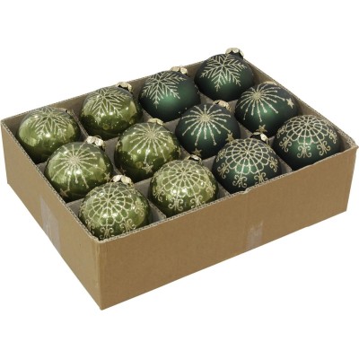 BOLA NAVIDAD TONOS VERDE 7.5 CM