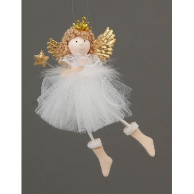 COLGANTE ANGEL BLANCO TUL 17 CM