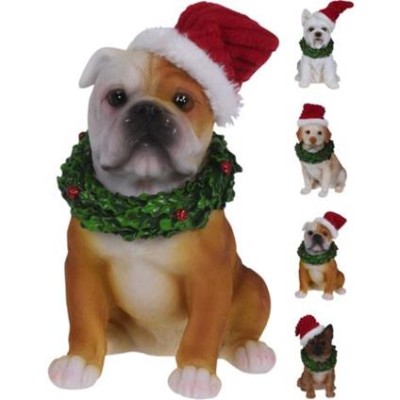 PERRO CERAMICA NAVIDAD 13 CM