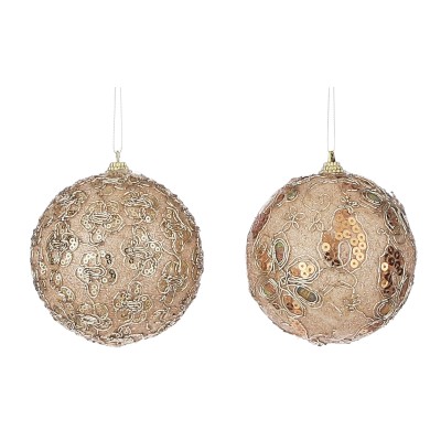 BOLAS ORO LENTEJUELAS 10 CM