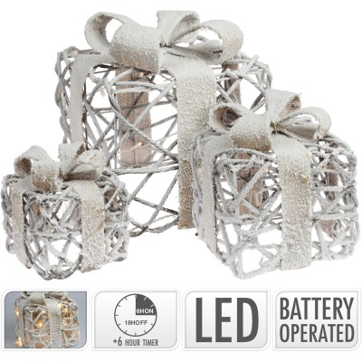 SET 3 CAJAS REGALOS CON LUZ