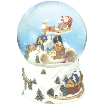 BOLA DE CRISTAL TREN NAVIDAD 17.5 CM