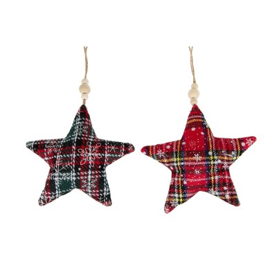 COLGANTE ESTRELLA TELA ESCOSES 16 CM