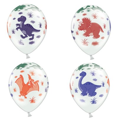 GLOBOS LATEX DINO 6 UND- 30 CM