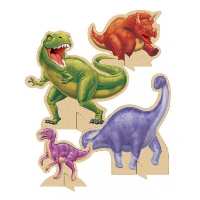 4 FIGURAS CENTRO DE MESA DINOSAURIO