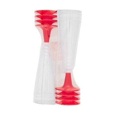 COPAS CAVA TRANSPARENTE PIE ROJO 8 UND