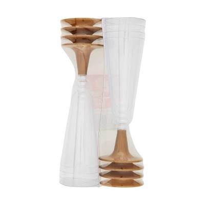 COPAS CAVA TRANSPARENTES PIE ORO 8 UND