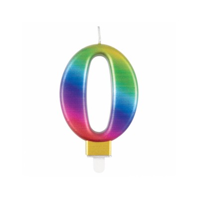 VELA  ARCO IRIS METALIZADO N.0