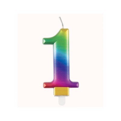 VELA  ARCO IRIS METALIZADO N.1