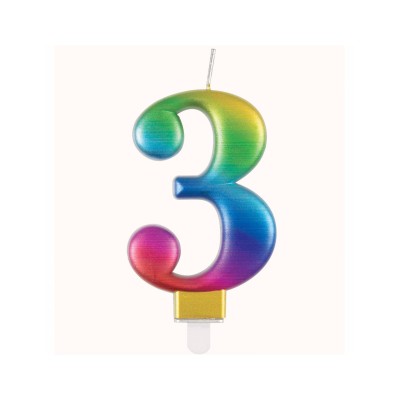 VELA  ARCO IRIS METALIZADO N.3