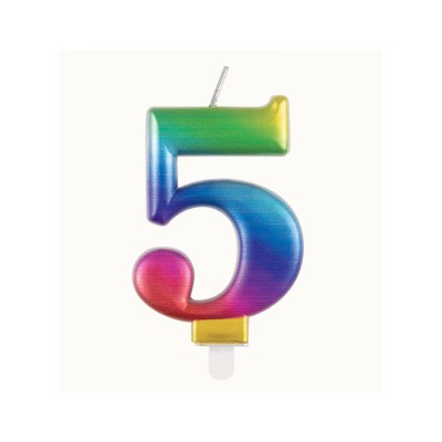 VELA  ARCO IRIS METALIZADO N.5