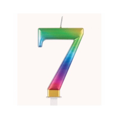 VELA  ARCO IRIS METALIZADO N.7