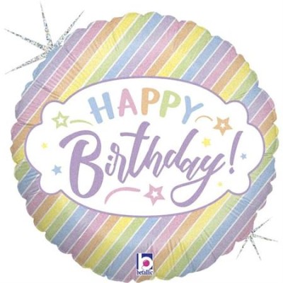 GLOBO HAPPY BIRTHDAY COLORES PASTEL 18'