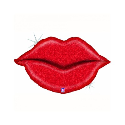 GLOBO FOIL BESO GLITTER 98 CM